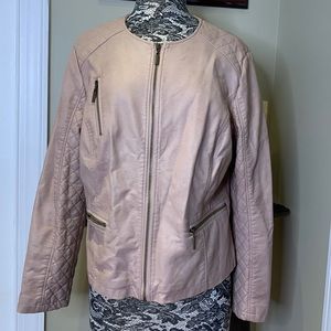 GUC Alfani Blush Pink Vegan Leather Jacket, X-Large